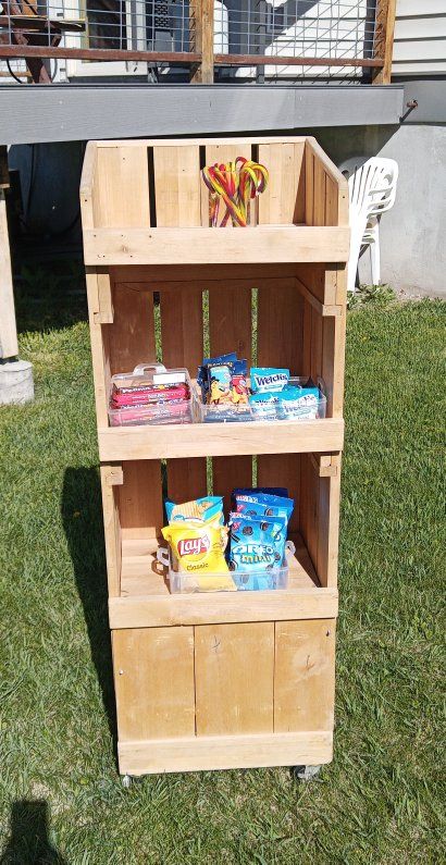 Rolling Wooden Display Shelves