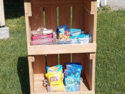 Rolling Wooden Display Shelves