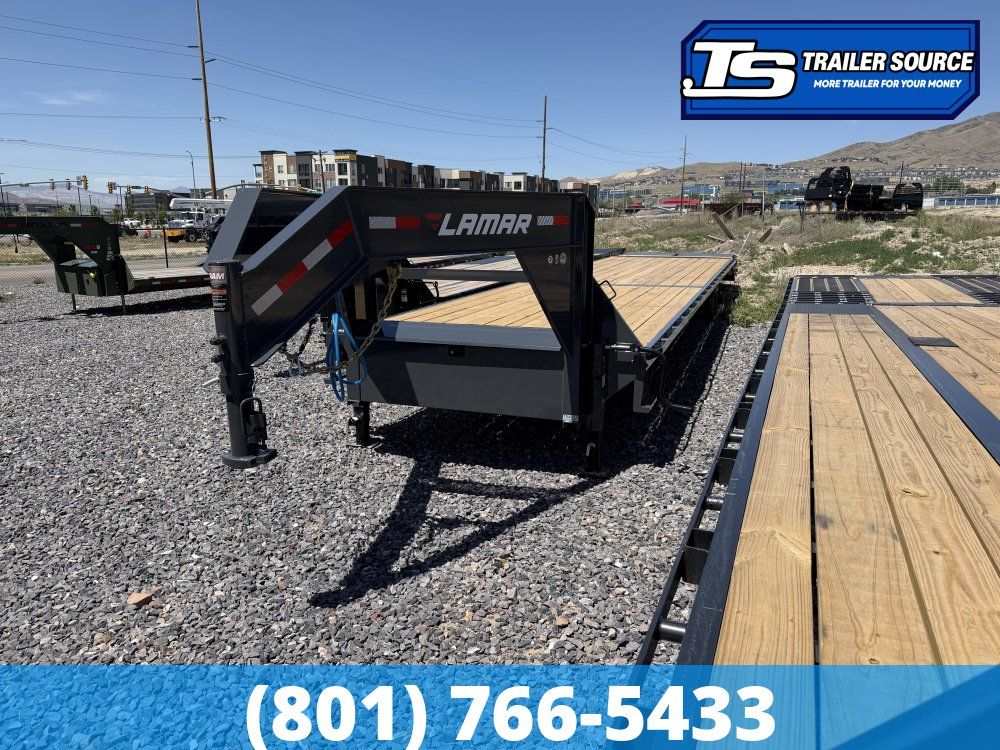 8.5x40 Lamar FS Gooseneck Equipment Trailer - 16K GVWR - Max Ramps
