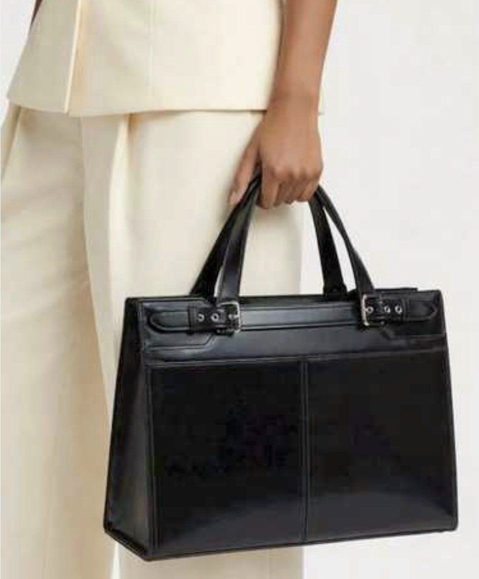New! Franklin Covey Genuine Leather Business Laptop Shoulder Bag Organizer