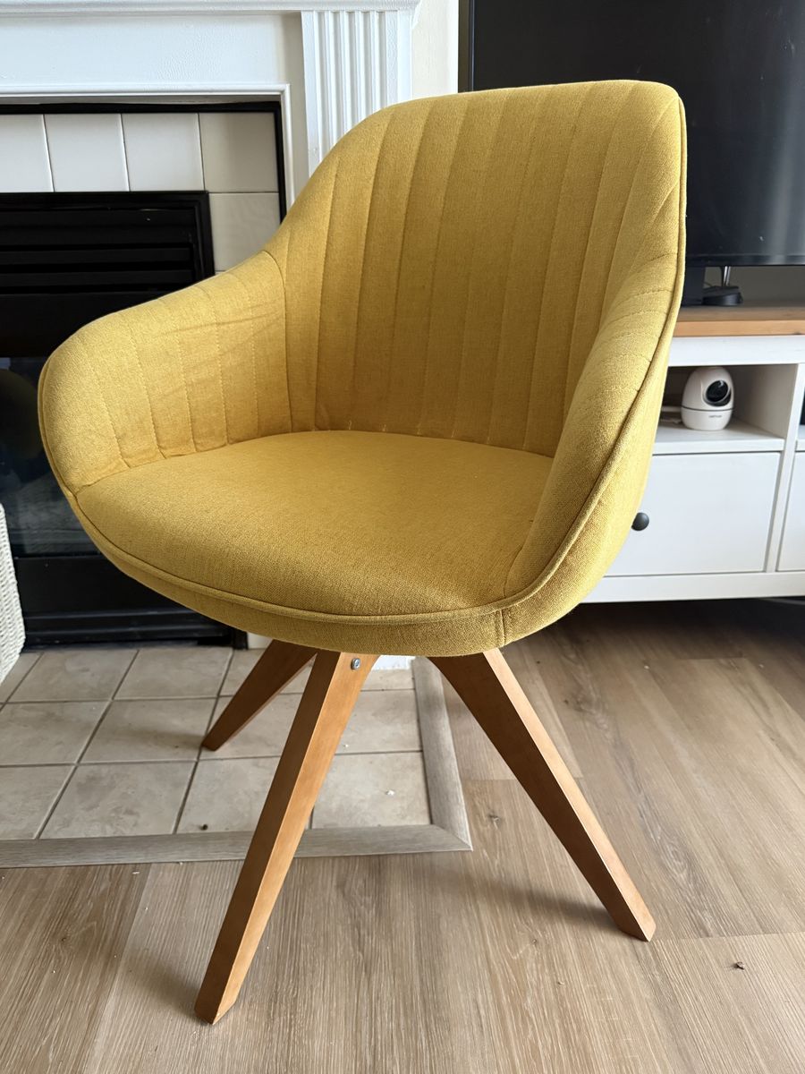 Mid-Century Modern Mustard Yellow Accent Chair