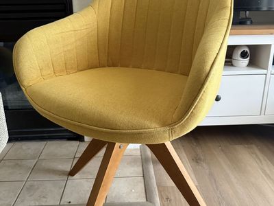 Mid-Century Modern Mustard Yellow Accent Chair
