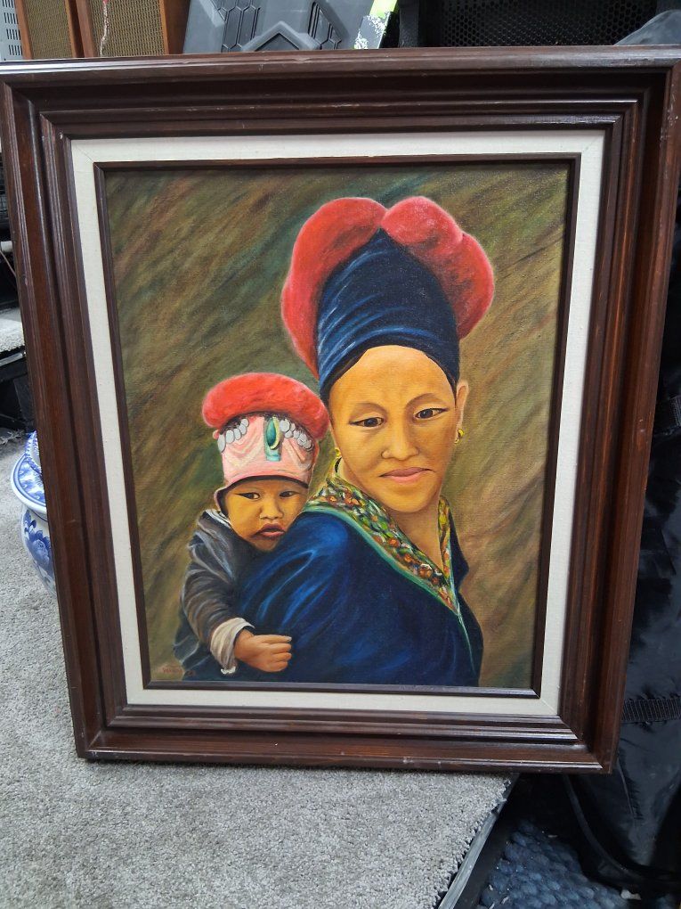 Beautiful Large Original 1979 Painting on Canvas!