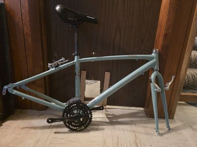 Bianchi Torino Bike Frame & Fork - Light Blue/Green - Road/Hybrid Ready