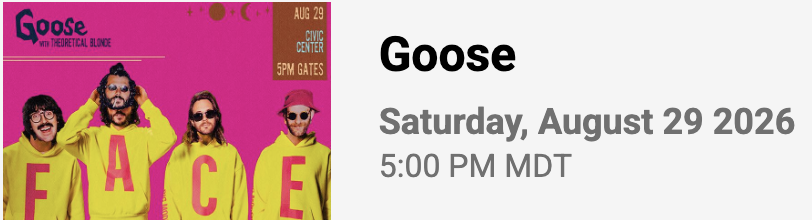 2 x VIP Goose Tickets