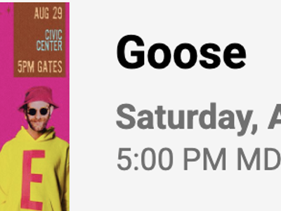 2 x VIP Goose Tickets