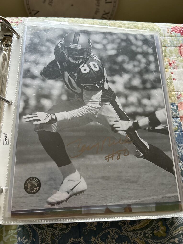 Jerry Rice Autograph 49ers 8x10 Football Auto COA