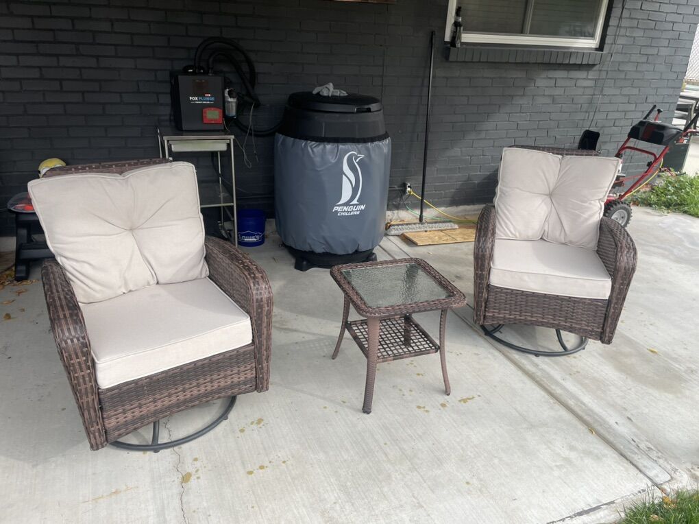 Wicker 3 Piece Set Outdoor Patio Set