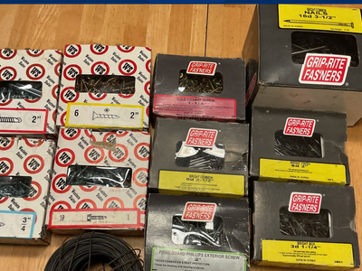 10 Boxes Misc. Nails,Screws and Such