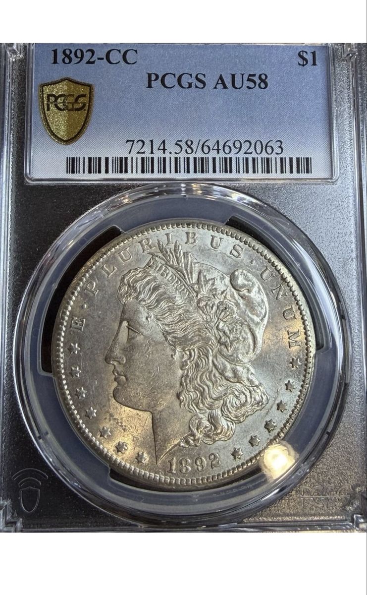 1892-CC Morgan PCGS AU58