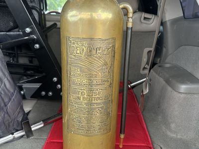 Vintage Red Comet Foam Type Fire Extinguisher - Brass, Collectible Firefighting Decor