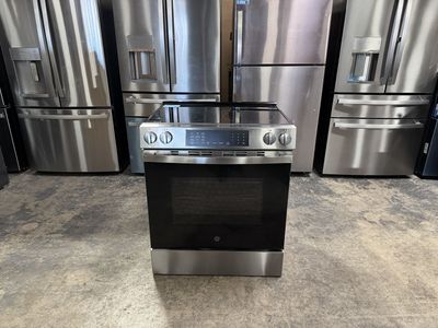 NEW GE STAINLESS STEEL SLIDE IN RANGE