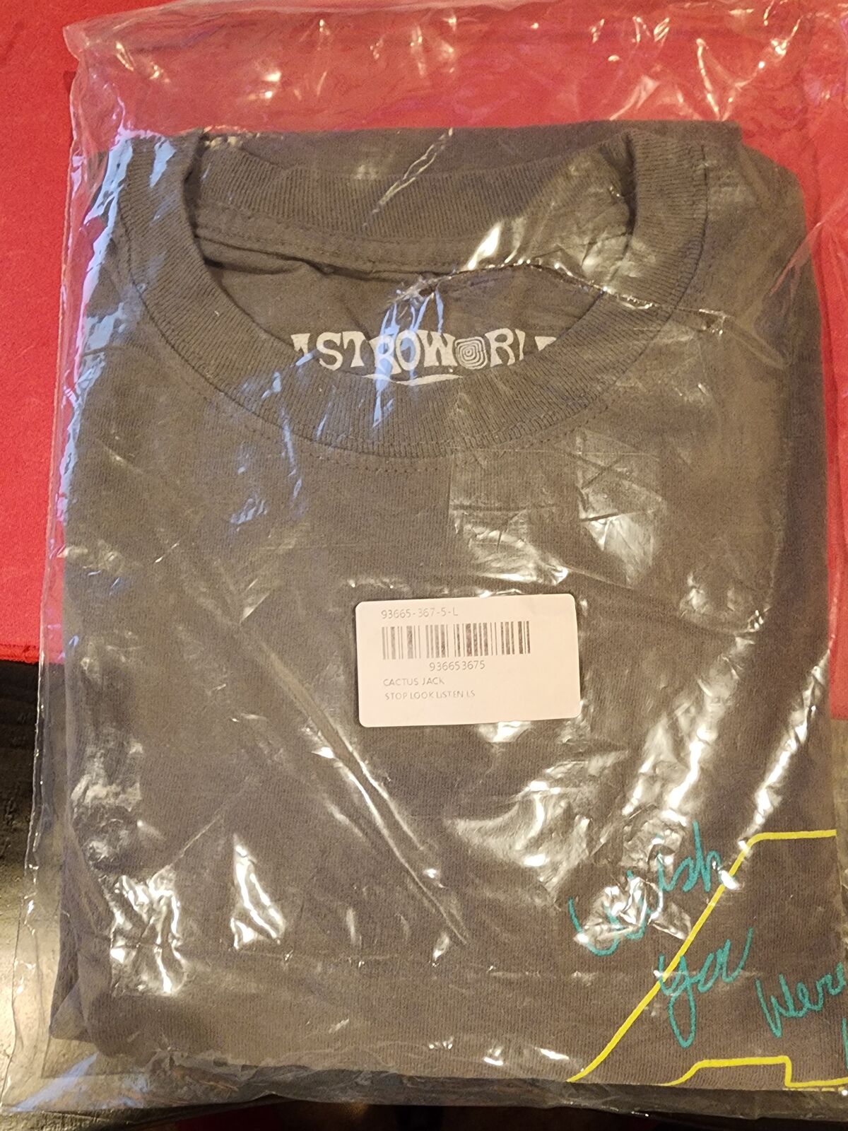 Travis Scott Cactus Jack Stop Look Listen Long Sleeve Grey Tee