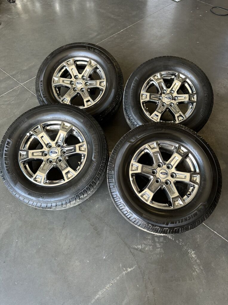 2023 F150 18 chrome wheels & 275/65r18