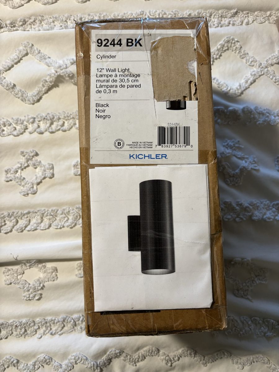 12 in. Cylinder Black Wall Light