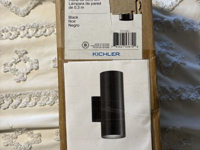 12 in. Cylinder Black Wall Light
