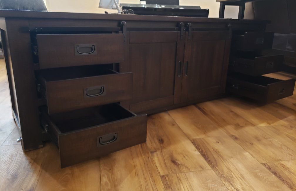 Rustic TV entertainment cabinet
