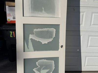 Bedroom door with glass