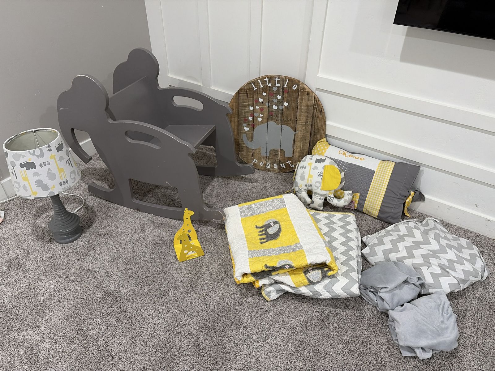 Elephant themed nursery decor