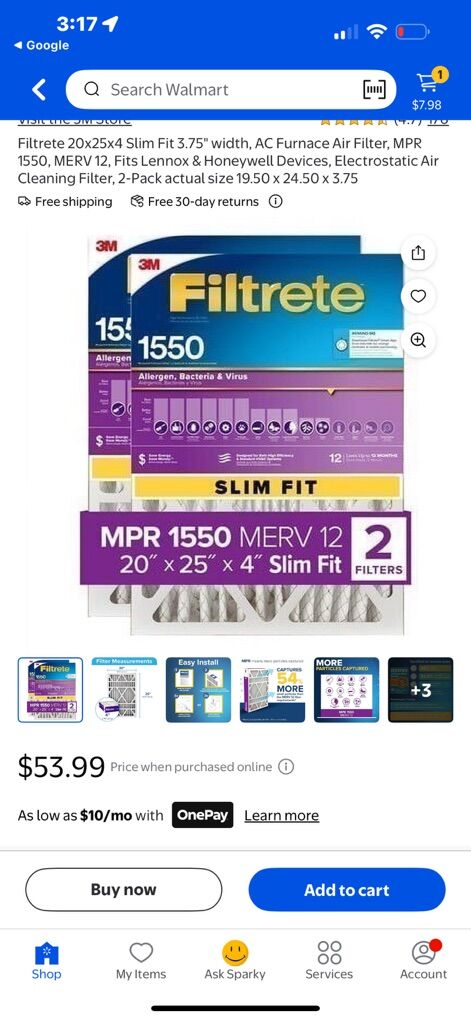 3M Filtrete 2 PacK Air Filter