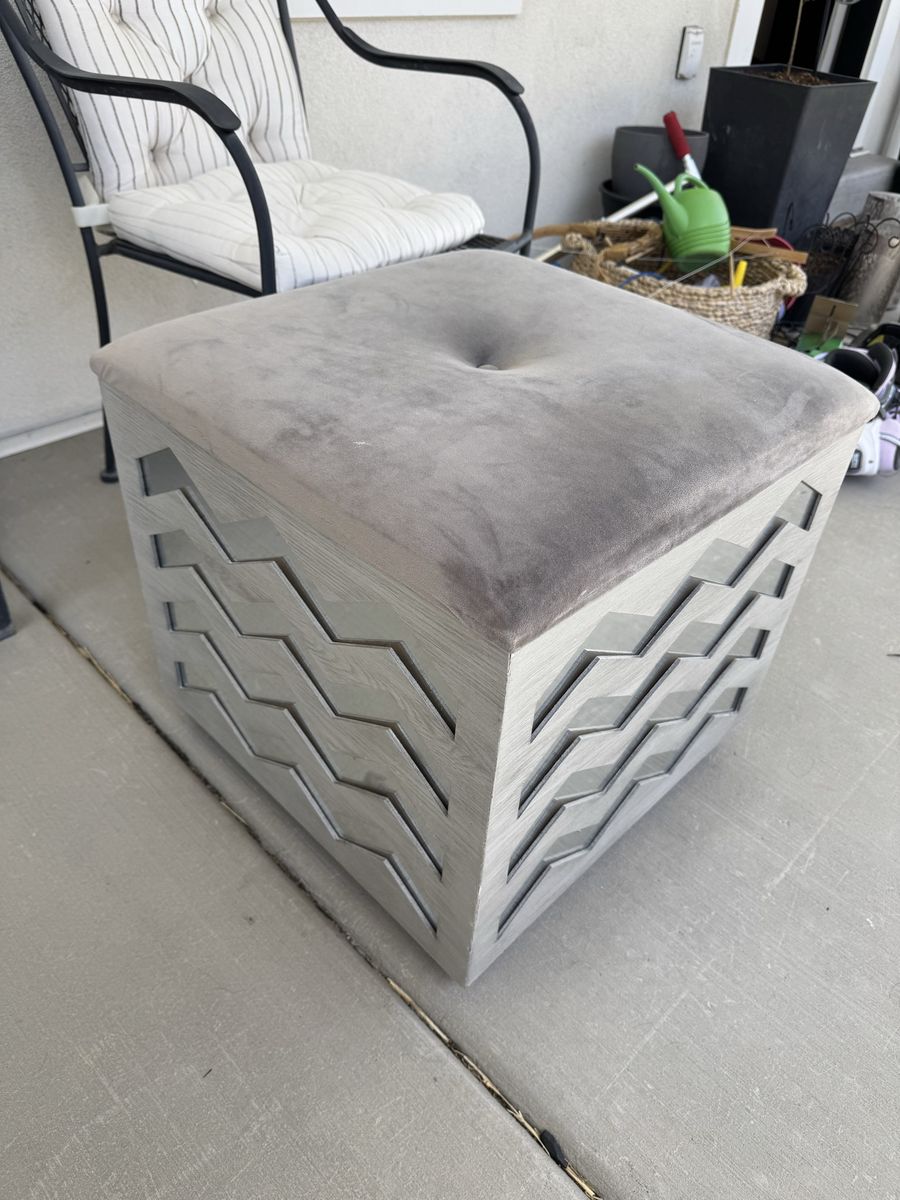 Ottoman with storage. Real wood.