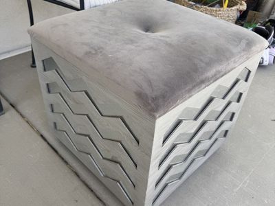 Ottoman with storage. Real wood.