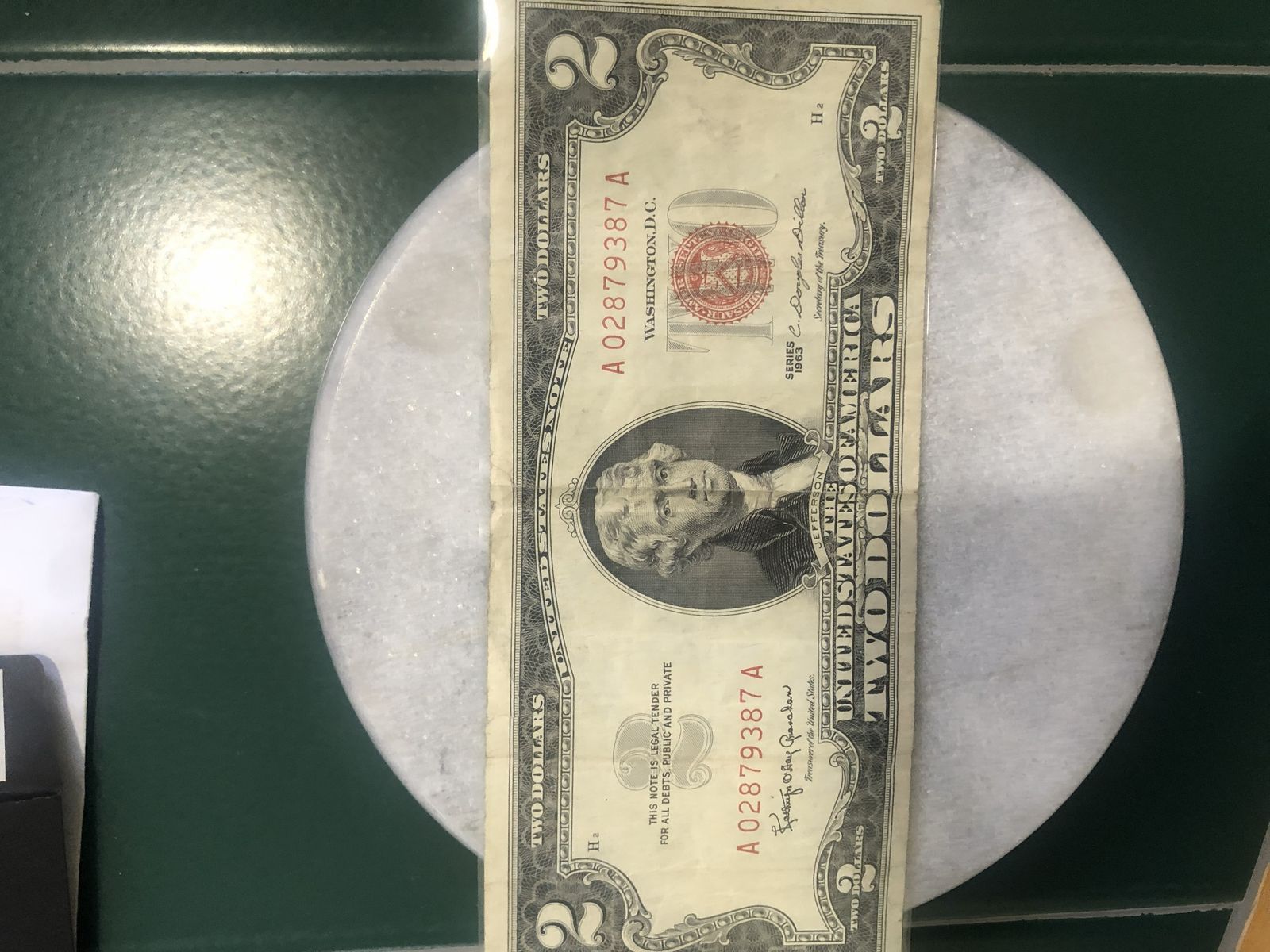 1963 Series A. 2 dollar banknote