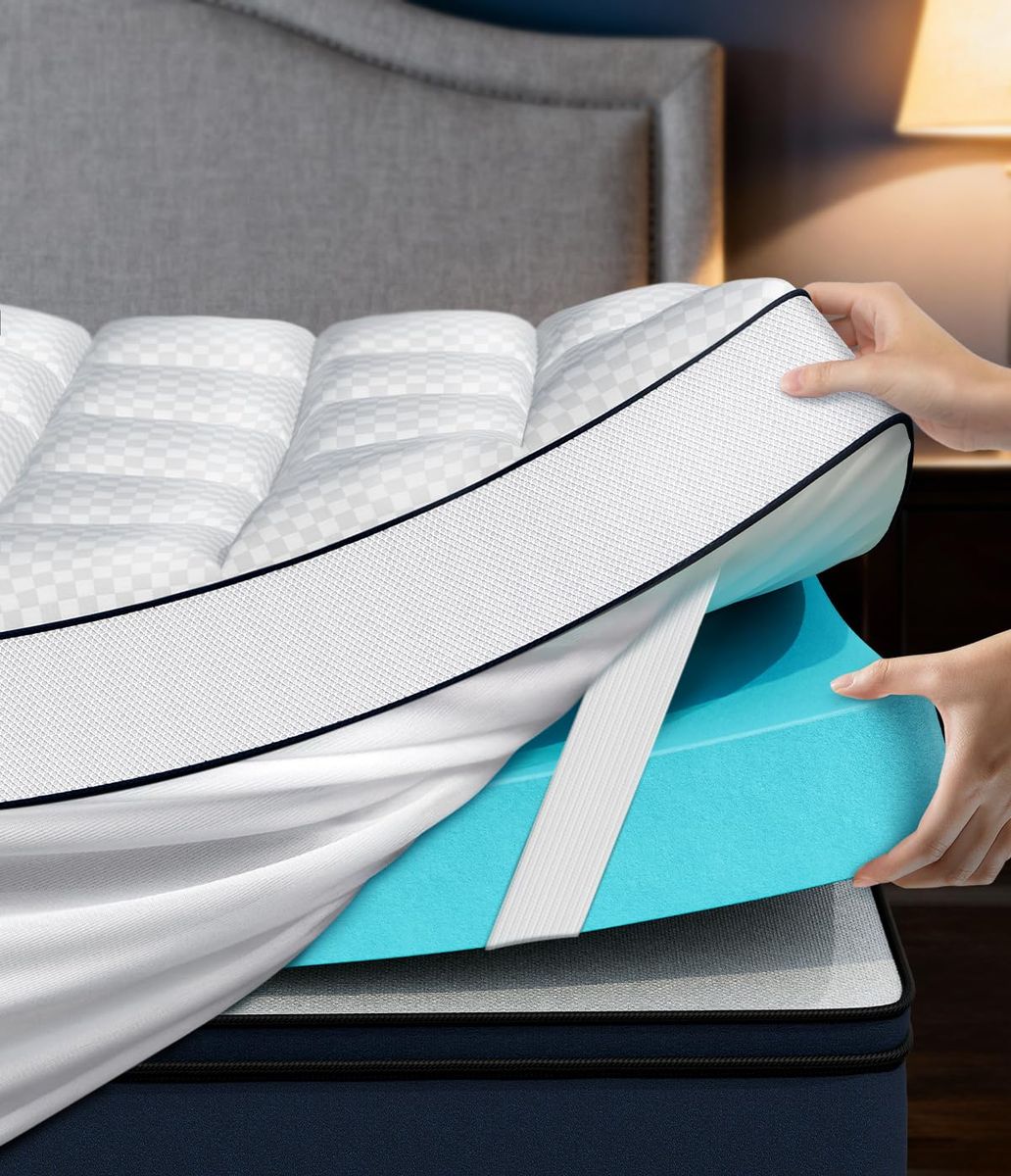 NEW Dual Layer 4 Inch Memory Foam Mattress Topper California King, 2" Cooling Gel Memor