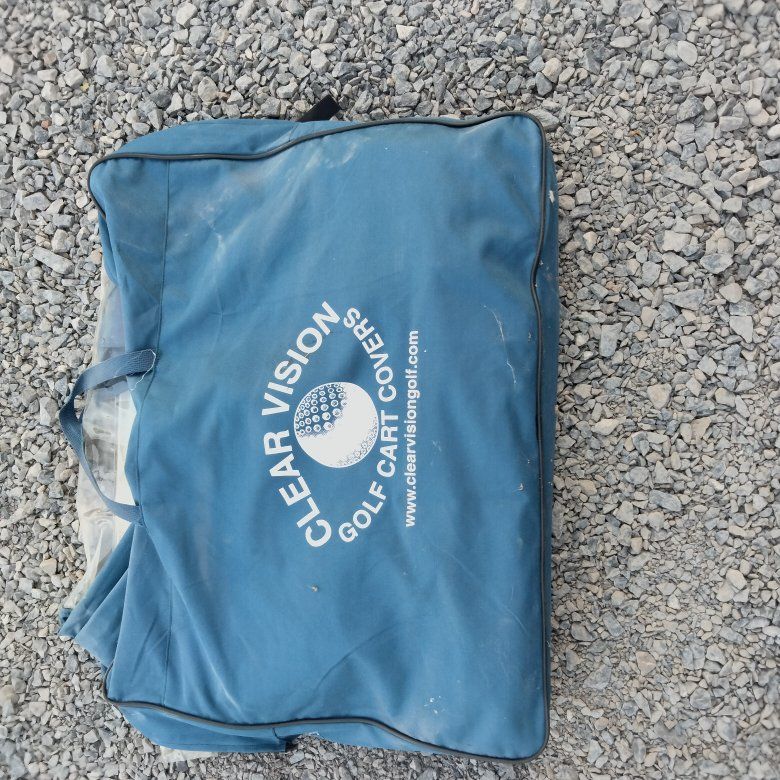 Clear Vision Blue Golf Cart Cover with Storage Bag