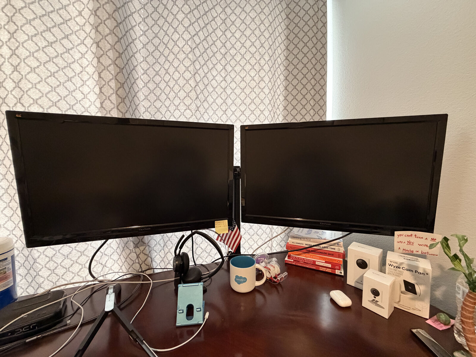 3 Computer Monitor Setup + VIVO Dual Desk Mount + FREE Echo Pop – Only $125