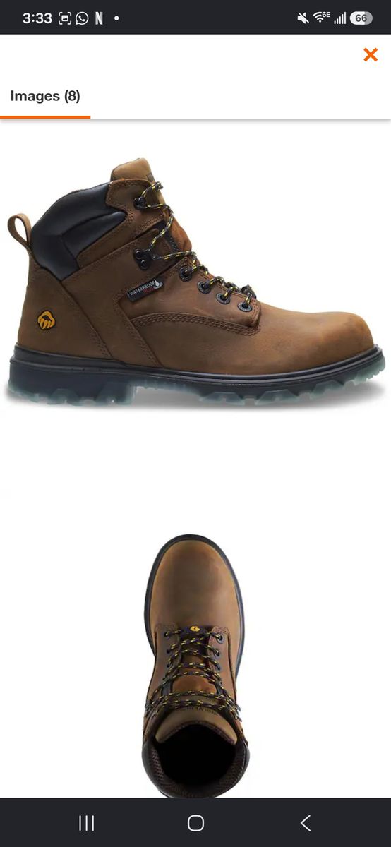 Wolverine Mens composite toe work boot size 10, BRAND NEW