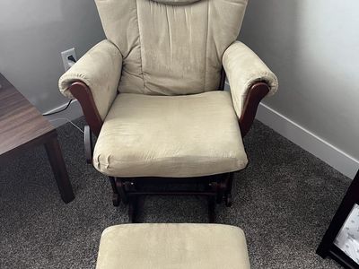 Wooden Glider Chair with Matching Ottoman