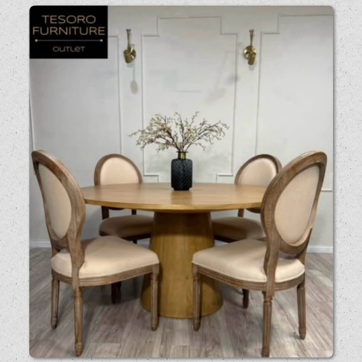 MODERN ROUND OAK DINING SET FREE DELIVERY