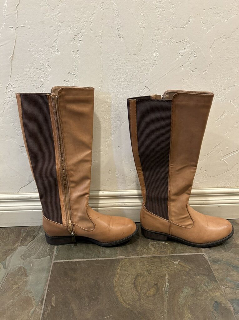 Dollhouse Tall Light Tan Brown Riding Boots 8.5