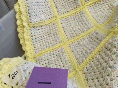 Handmade Crocheted Baby Blanket Lot - Set of 4, Mickey & Minnie Mouse, Yellow Speckle, Colorful Squares & Stripes