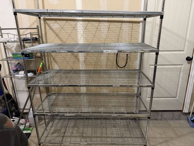 Large Metal Wire Shelving Unit - 5 Adjustable Tiers, Industrial Storage Rack