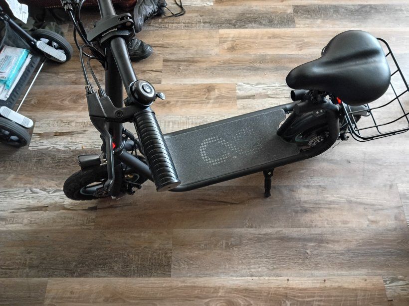 Electric Scooter with Seat and Basket - Digital Display