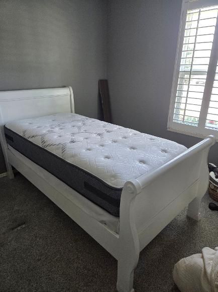 Twin size bed with mattress--Pottery Barn brand