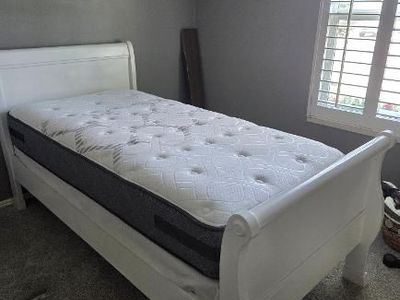 Twin size bed with mattress--Pottery Barn brand