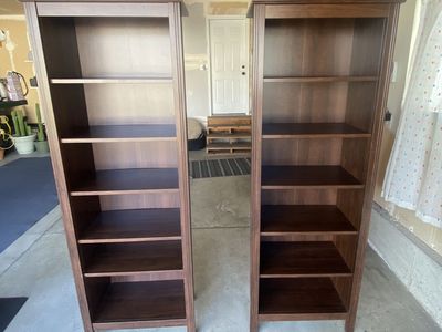 Matching Wood Bookshelf Set + TV Stand
