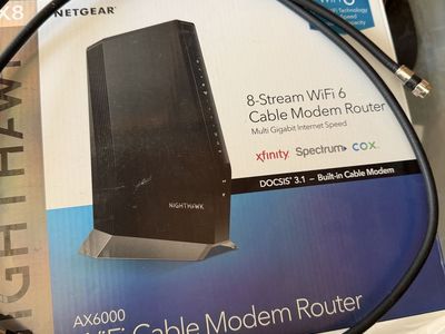 NETGEAR Nighthawk AX8 AX6000 WiFi Cable Modem Router DOCSIS 3.1 8-Stream Multi-Gig