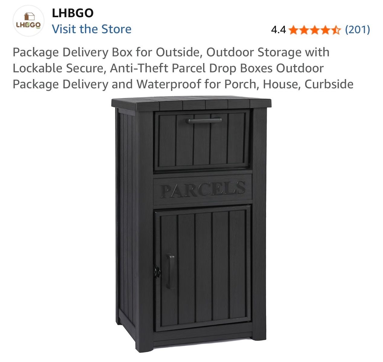 Brand new Anti-Theft Outdoor Parcel Drop Box - Lockable, Waterproof, Wood-Grain Finish