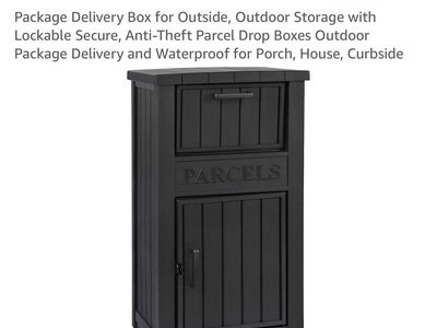 Brand new Anti-Theft Outdoor Parcel Drop Box - Lockable, Waterproof, Wood-Grain Finish