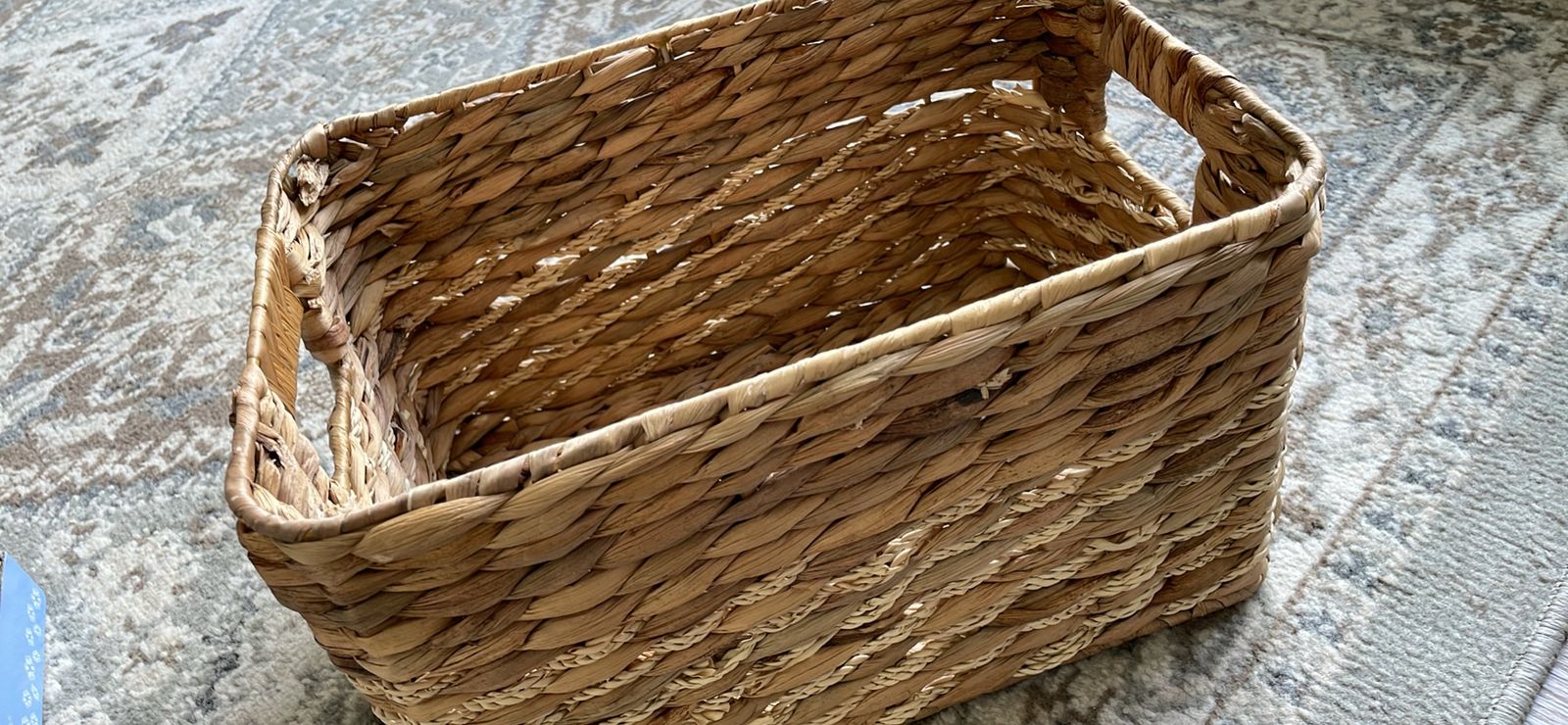 Woven wicker multi use basket farmhouse