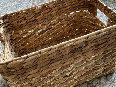 Woven wicker multi use basket farmhouse