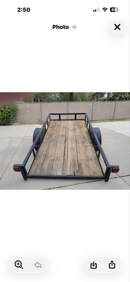 Single Axle Tilt Utility Trailer with Wooden Deck and Steel Frame