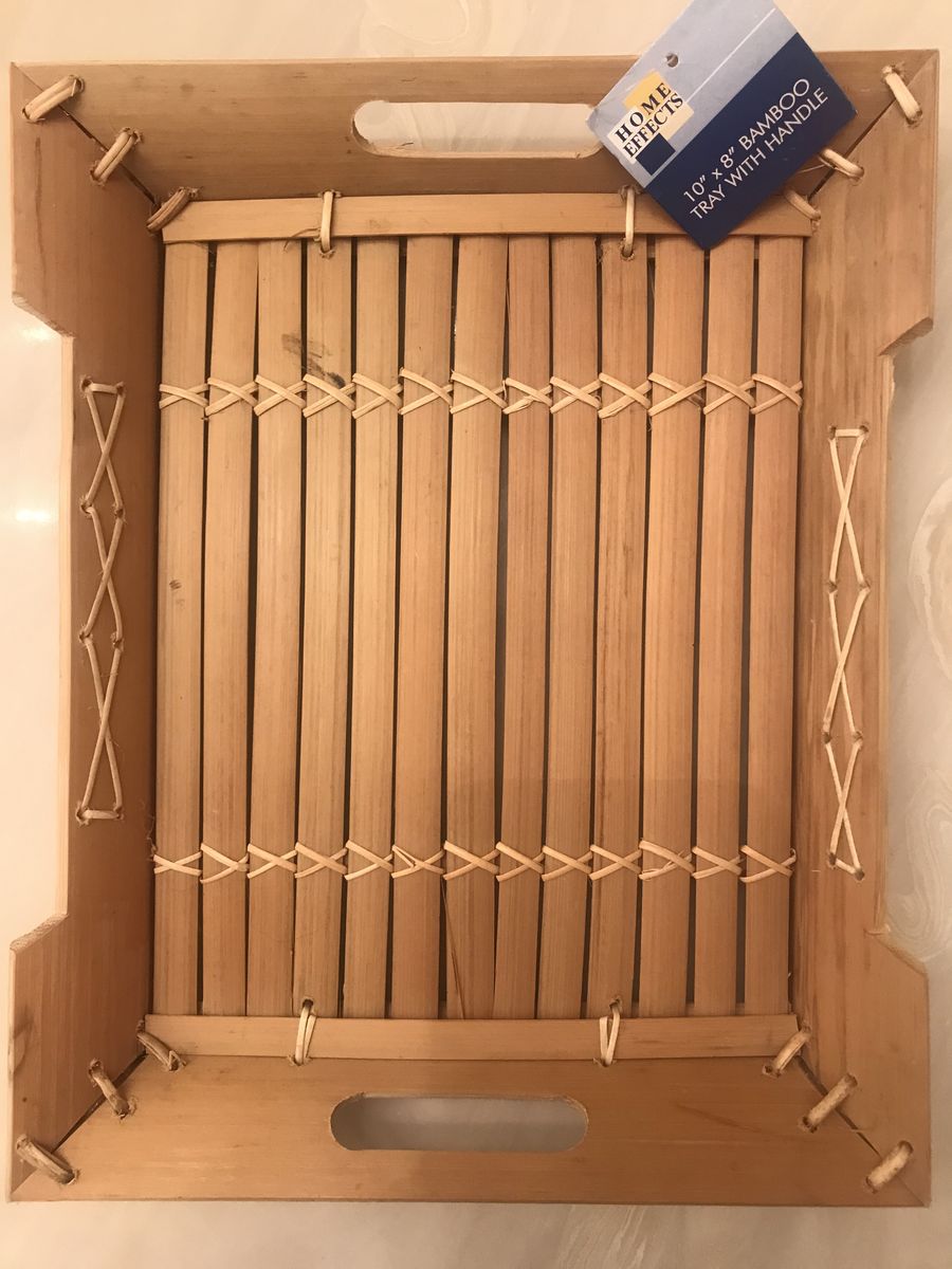 Serving Tray Bamboo Solid Wood Home Kitchen Wooden 10 inches x 8 inches NEW! stylish accents
