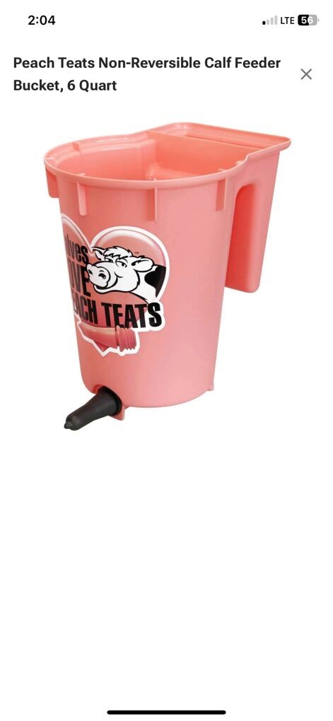 Peach Teat Calf Buckets