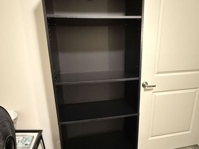 Tall Black 5-Shelf Bookcase / Bookshelf - $25