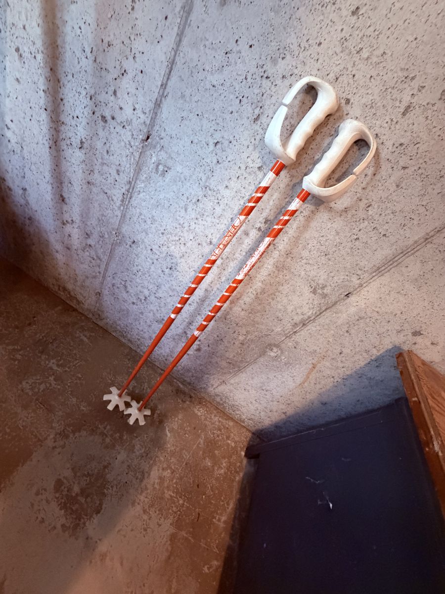 Vintage Olin Skis 48” Ski Poles – Orange & White Retro Alpine Ski Decor $100 cash/venmo in Provo